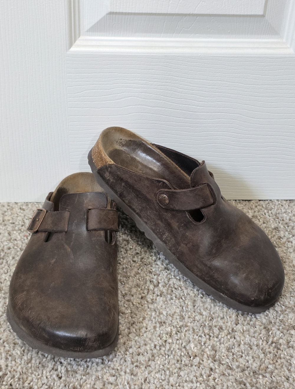 Birkenstock Boston Clog - Mens Habana Leather Slip-On Size 39